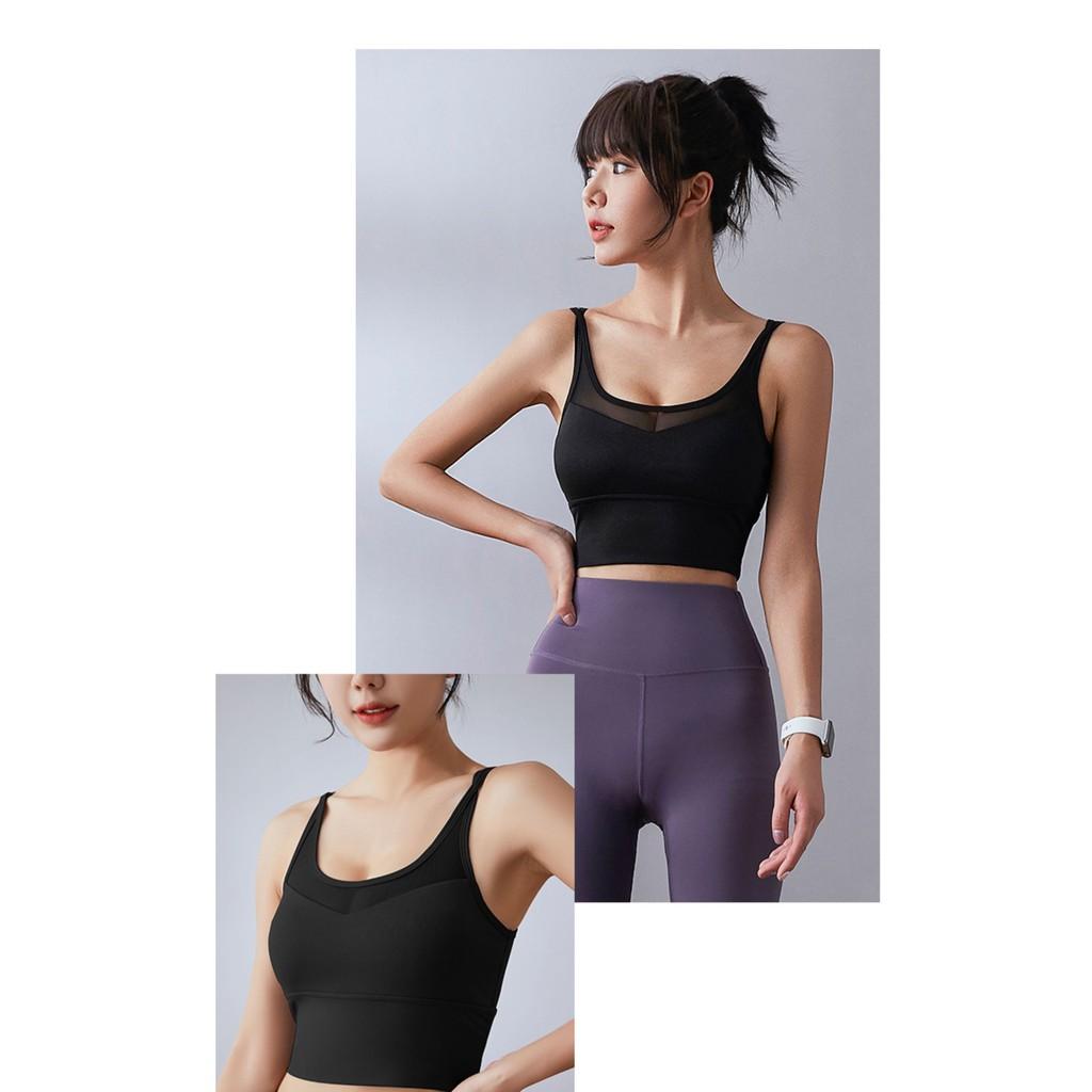 Bộ đồ tập gym yoga nữ Linda024, bộ quần dài áo bra phối lưới lưng có mút cao cấp