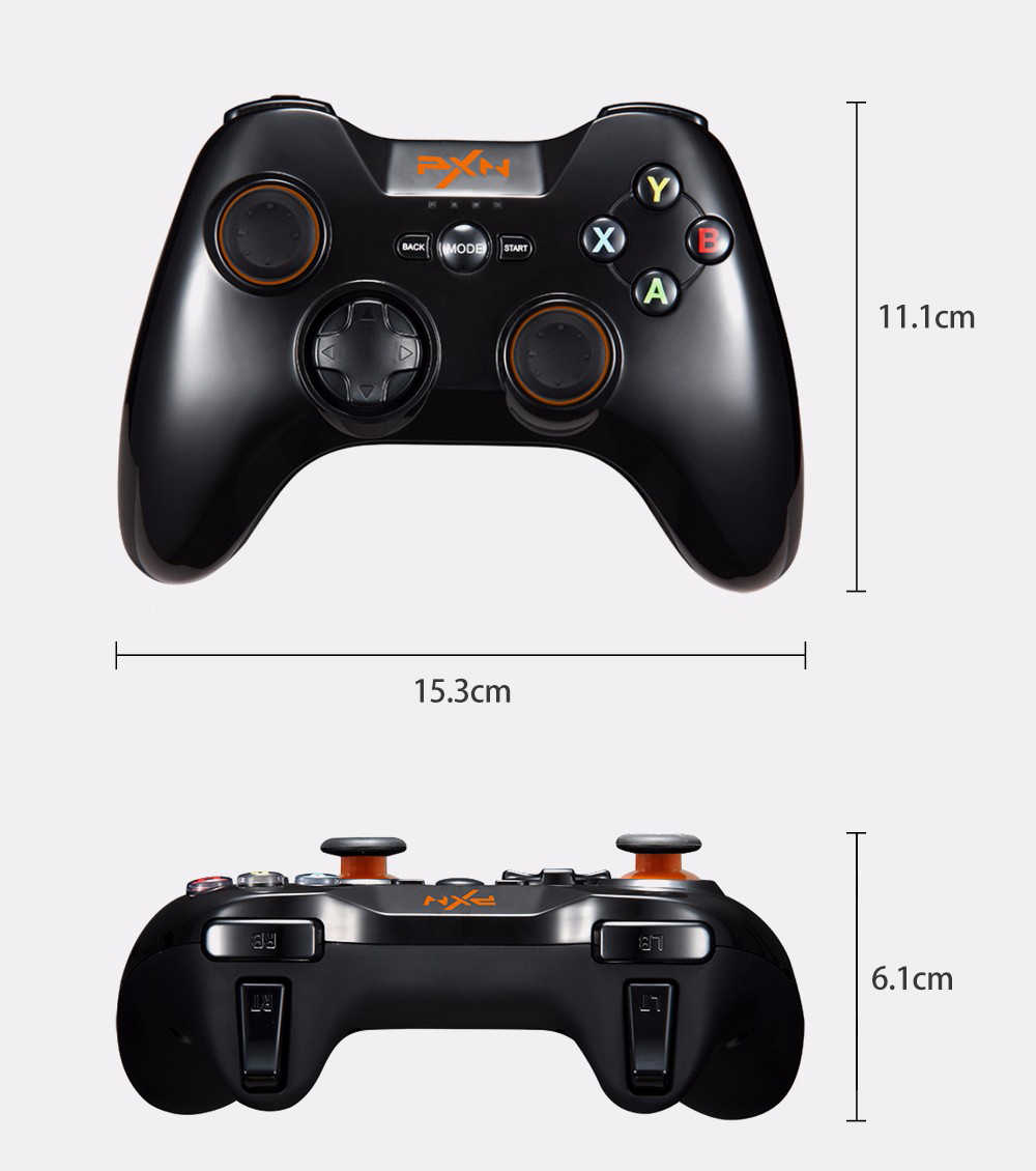 Tay cầm chơi game không dây PXN 9613 2 màu ĐEN - TRẮNG (wireless/Bluetooth/USB/Dây Sạc) - Hàng Chính Hãng