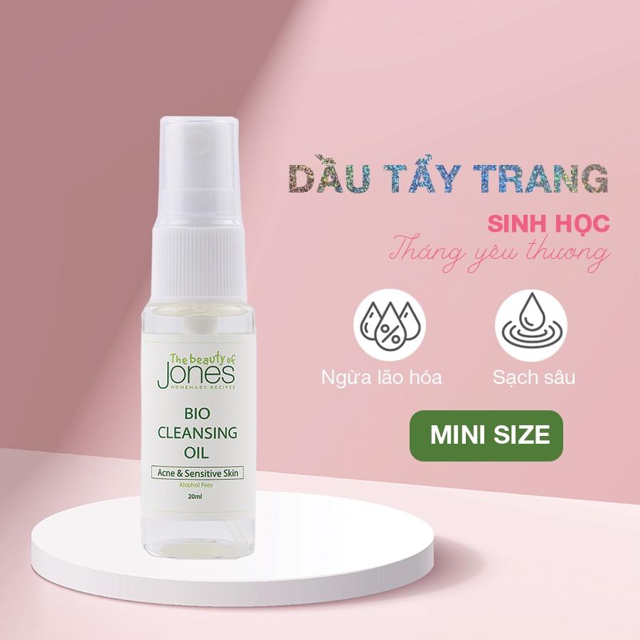 Dầu tẩy trang sinh học da mụn nhạy cảm từ Squalane The Beauty of Jones chai 100ml và 20ml