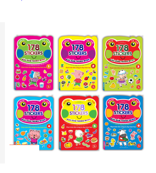 Combo 178 stiker  Bóc dán hình thông minh phát triển khả năng tư duy toán học IQ EQ CQ