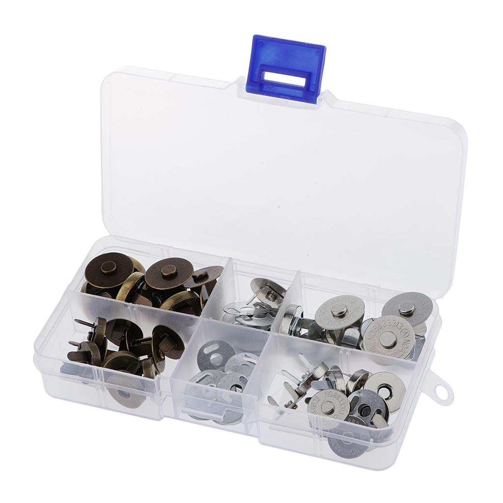 20 Bộ Khóa Từ Khóa Hít Nam Châm Nút May Vá Thủ Công 14/18 Mm