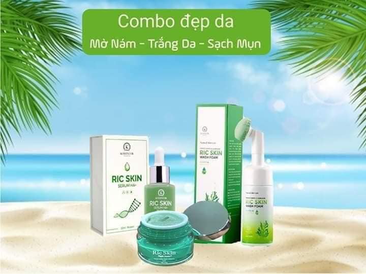 Combo 3 sản phẩm : Kem nám Ric Skin, Rửa mặt Ric Skin và Serum Ric Skin