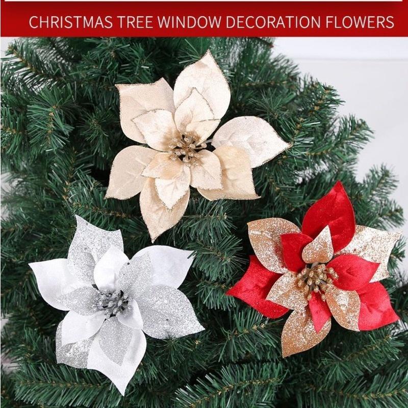 Hoa giả lấp lánh trang trí giáng sinh