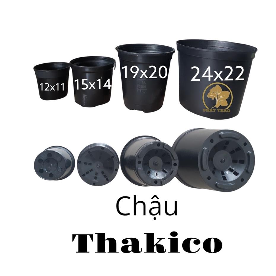 set 5 cái Chậu nhựa cứng THAKICO (22x24cm)màu Đen, thoát nước tốt, đa dạng kích thước