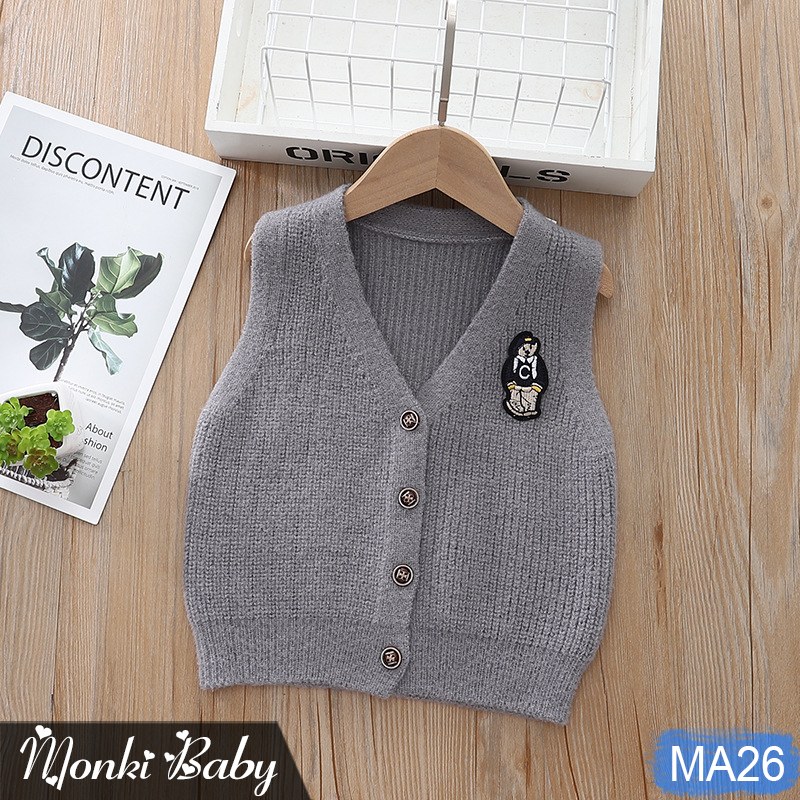 Áo len cardigan gile cổ V cho bé trai bé gái, mẫu cao cấp Quảng Châu chuẩn xịn, chất len dày dặn, mềm mại, dai chắc, phong cách thời trang | MA26