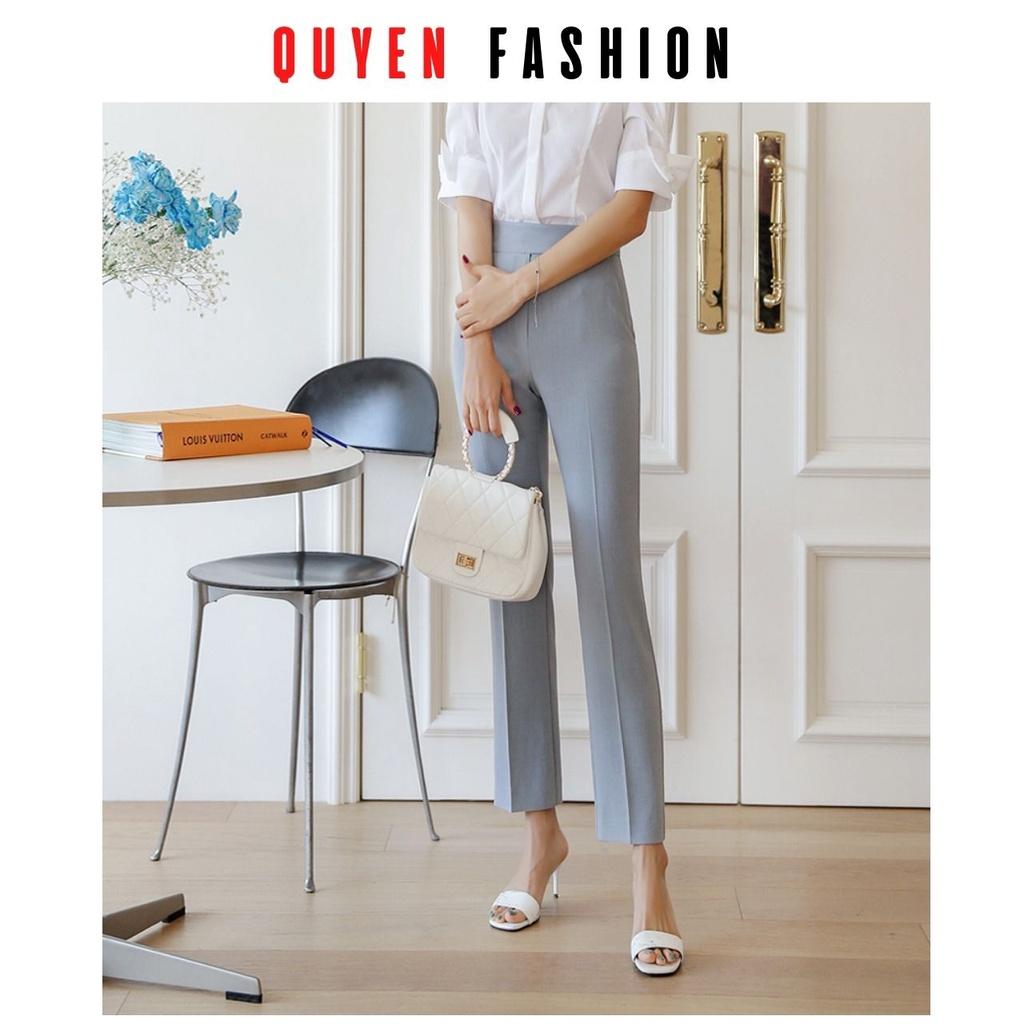 Quần tây nữ công sở màu xanh Pastel kiểu dáng suông đứng thời trang thanh lịch KQ136