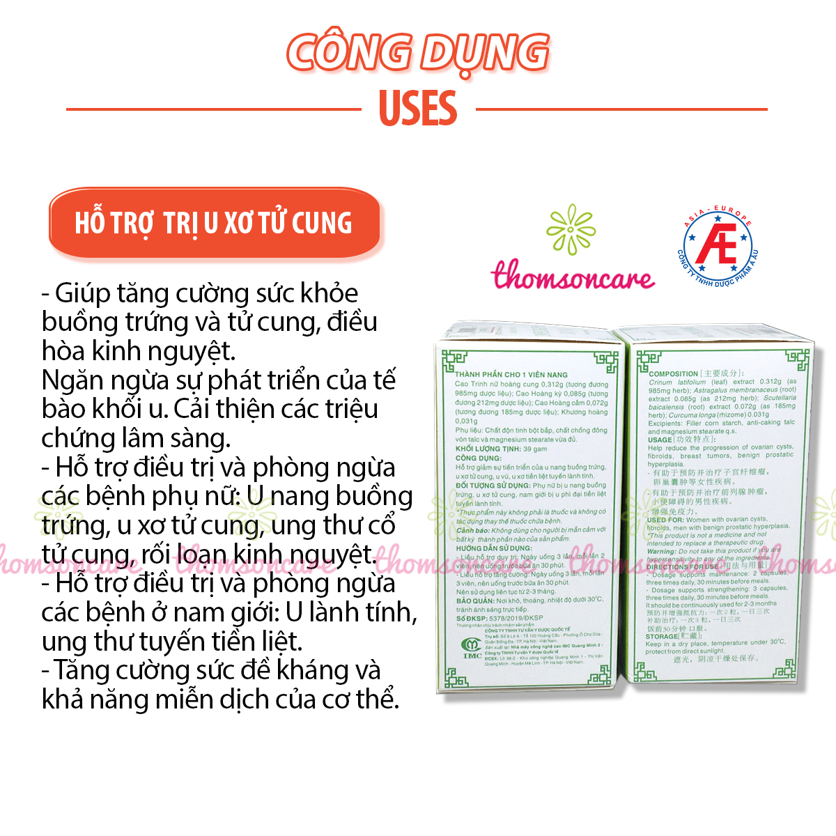 Viên uống Nga Phụ Khang - Mua 6 tặng 1 bằng tem tích điểm - Hỗ trợ giảm U xơ tử cung, u nang buồng trứng từ cây Trinh nữ