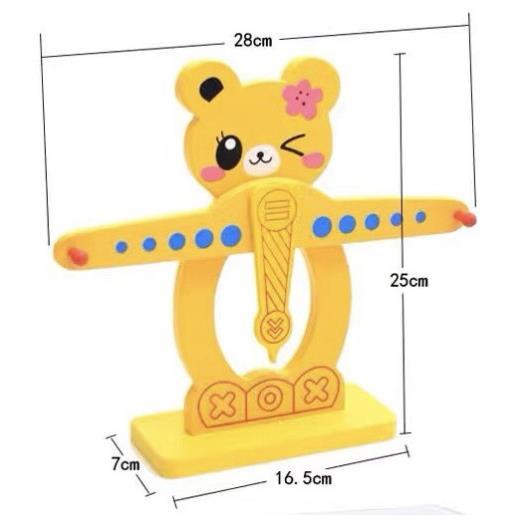 Đồ chơi cân gỗ thăng bằng, cân bằng hình Gấu cho bé học toán