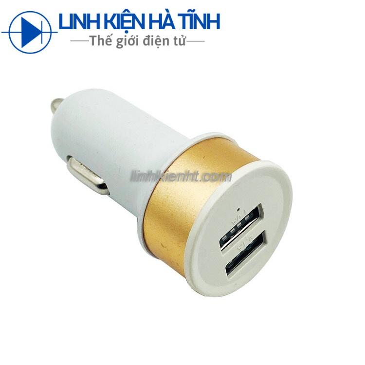 Tẩu ô tô, cóc sạc nhanh điện thoại trên xe hơi 2 cổng USB 5V-2.1A