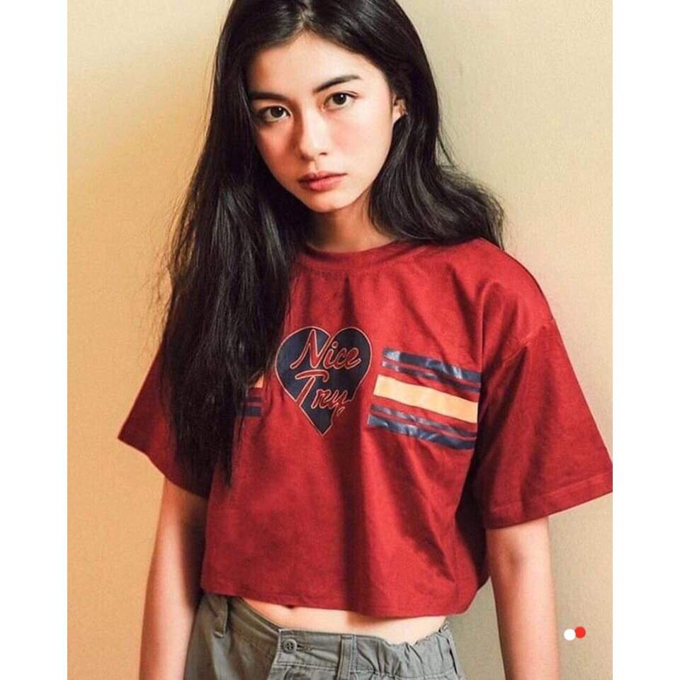 Áo Thun Croptop Nữ In Hình Thời Trang Cá Tính Mềm Mát Mùa Hè