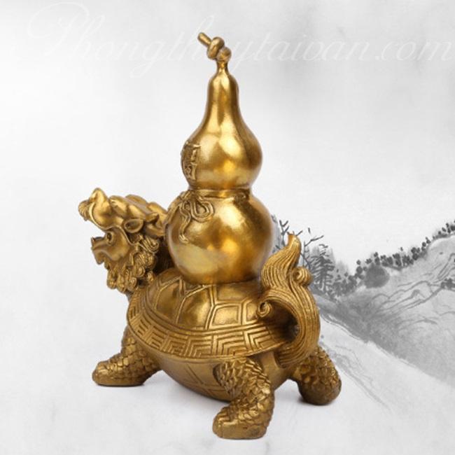 Tượng Long Quy Đồng cưỡi Hồ Lô 11.5cm