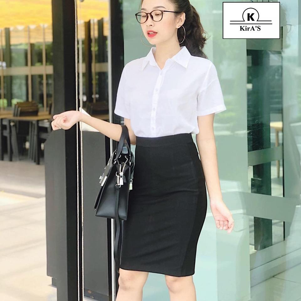 Áo sơ mi nữ ngắn tay công sở , chất liệu mềm mịn , ít nhăn , thiết kế trẻ trung AM99