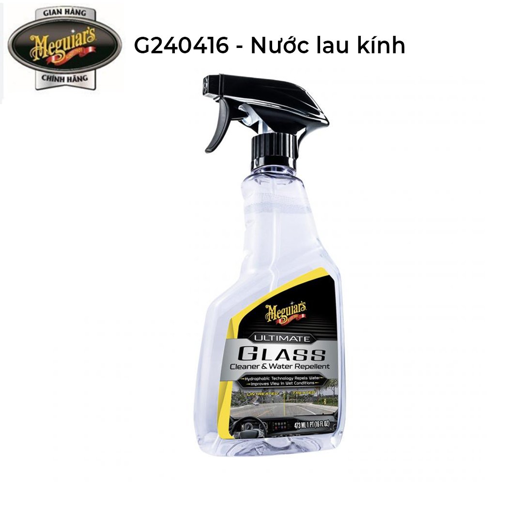 Chai vệ sinh kính tạo hiệu ứng lá sen Meguiar's Ultimate Glass Cleaner &amp; Water Repellent - G240416