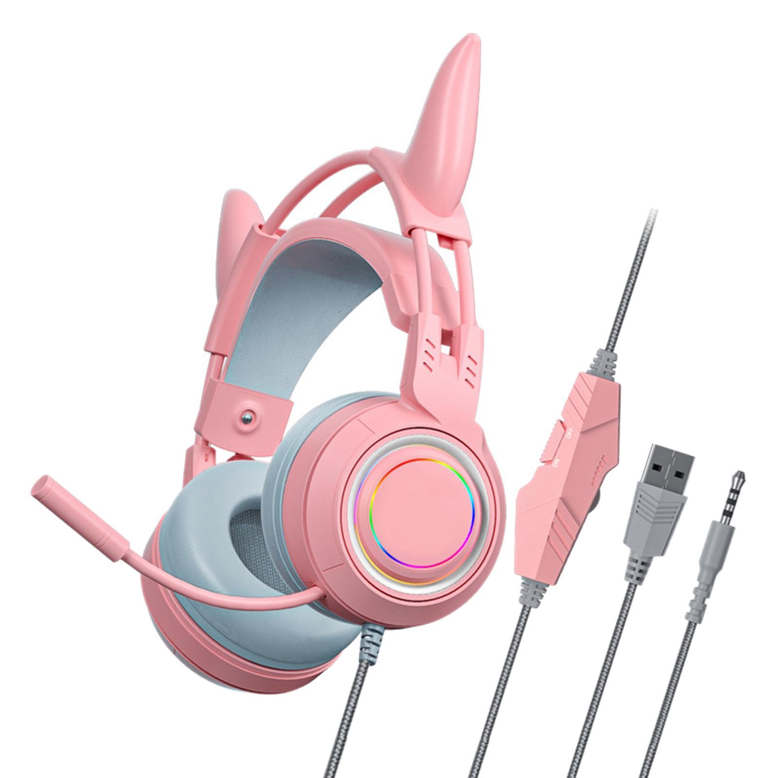 Wired Gaming Headset, Lighting with Ear Headphones for Laptop Desktop