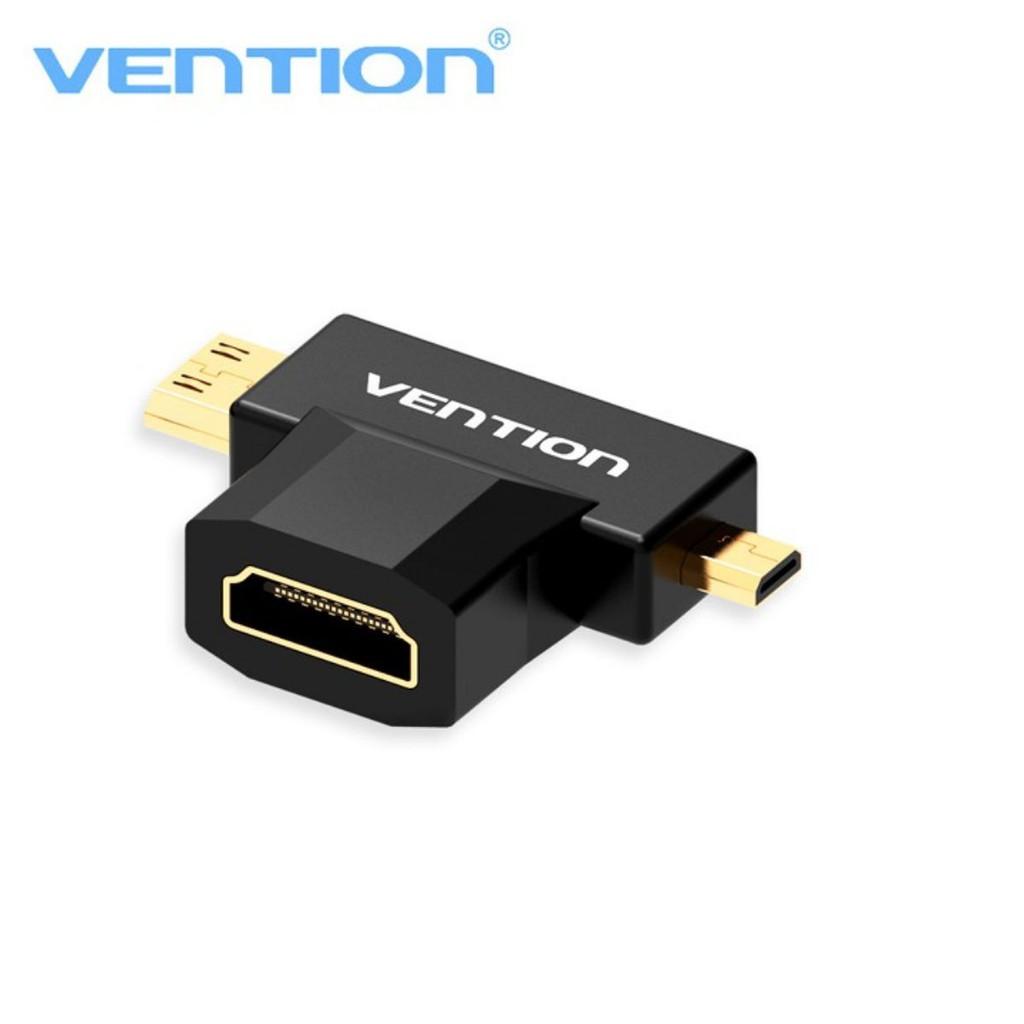 Đầu chuyển Mini HDMI + Micro HDMI to HDMI Vention AGDB0 - BEN Hàng chính hãng