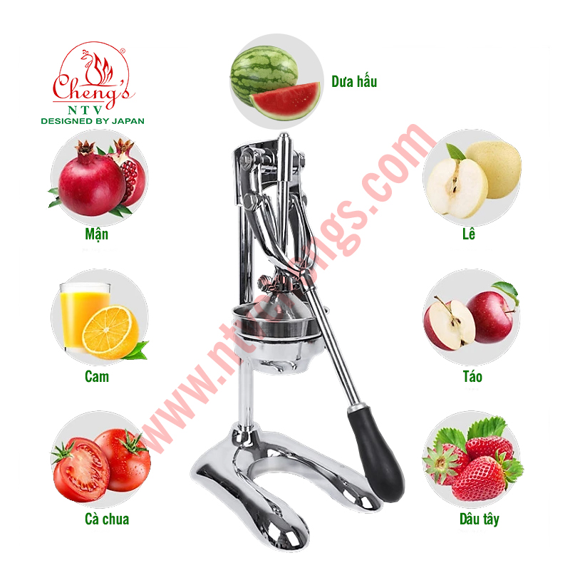 Máy ép trái cây Inox 304 bằng tay cỡ lớn Juicer, tỷ lệ vắt 98%, trọng lượng 6kg | Hàng nhập khẩu