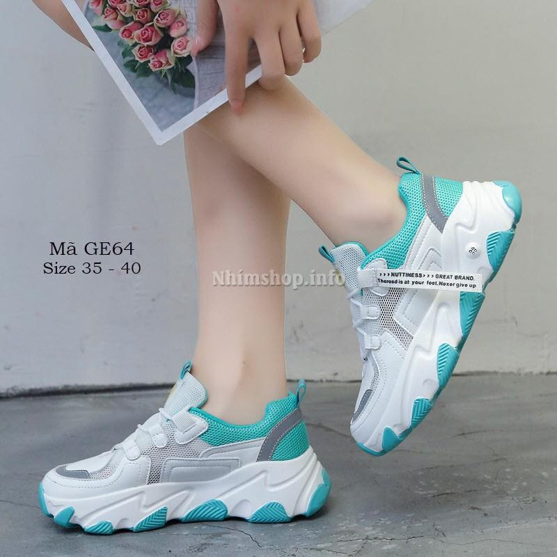 GIÀY THỂ THAO BÉ GÁI HỌC SINH TIỂU TRUNG HỌC CHẤT MỀM ĐẸP PHONG CÁCH SNEAKER THỜI TRANG HIỆN ĐẠI GE64