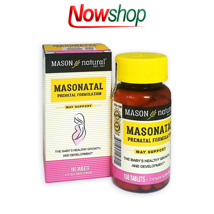 Viên uống bổ sung vitamin tổng hợp cho phụ nữ mang thai và cho con bú Mason Natural Masonatal Prenatal Formulation