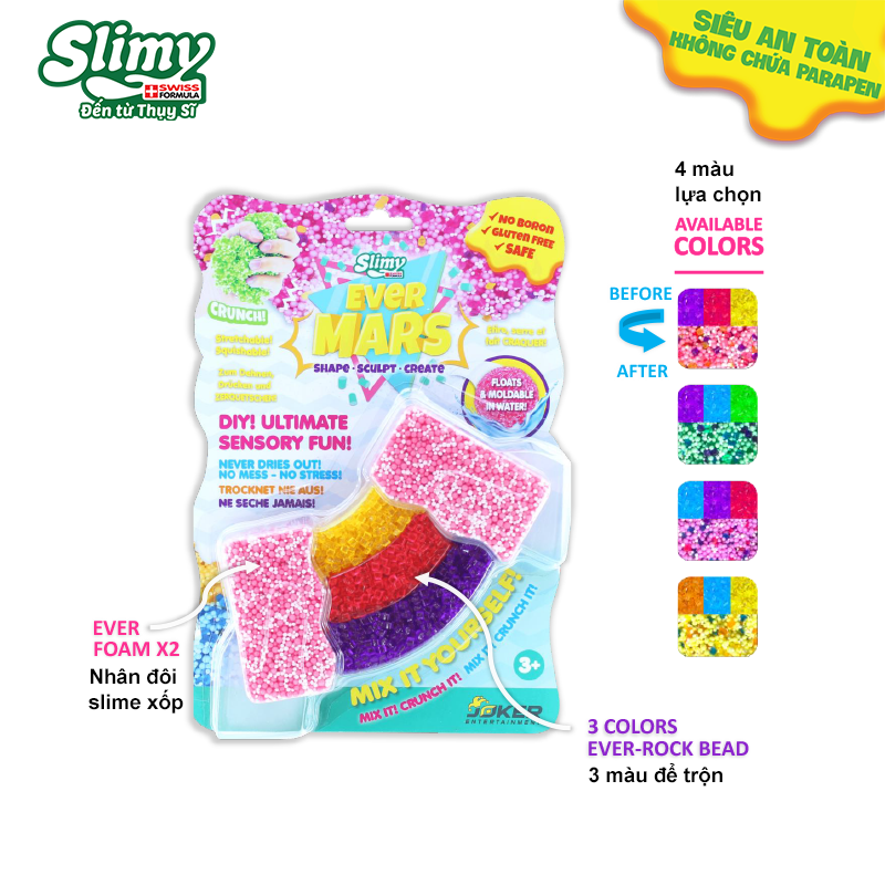 Đồ Chơi SLIMY Slime Xốp Trộn Hạt Thủy Tinh Lấp Lánh Nhiều Màu Set Xanh 38052/GR