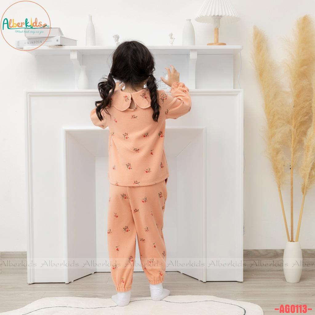 Bộ đồ bé gái ALBER KIDS dài tay cổ cánh sen xinh đẹp cho trẻ em 2,3,4,5,6,7,8,9,10,11,12 tuổi AG0113