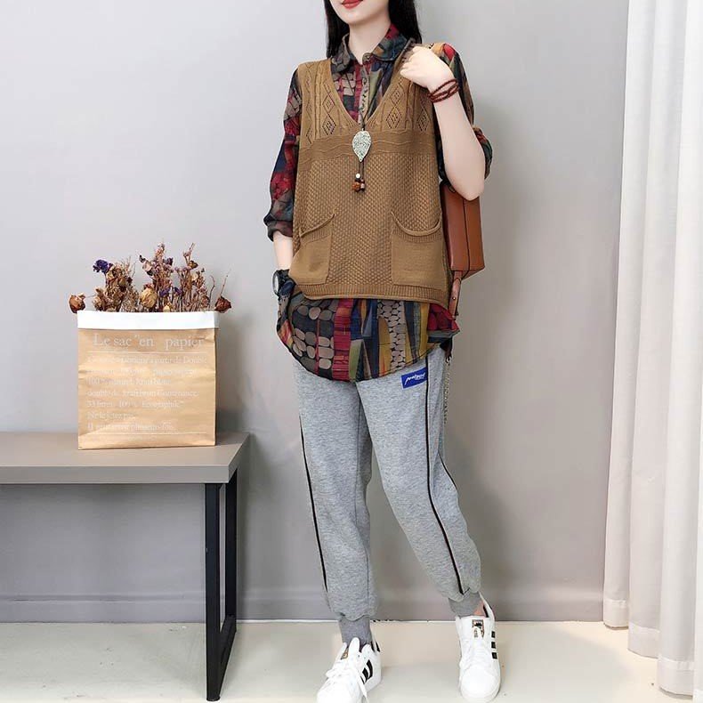 Áo ghile len nữ dạng lưới, thiết kế 2 túi trước siêu xinh, phong cách  đường phố cá tính Gl07