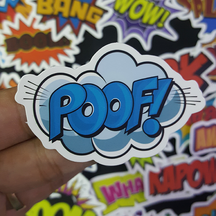 Bộ Sticker dán cao cấp chủ đề BOOM - Dùng dán Xe, dán mũ bảo hiểm, dán Laptop