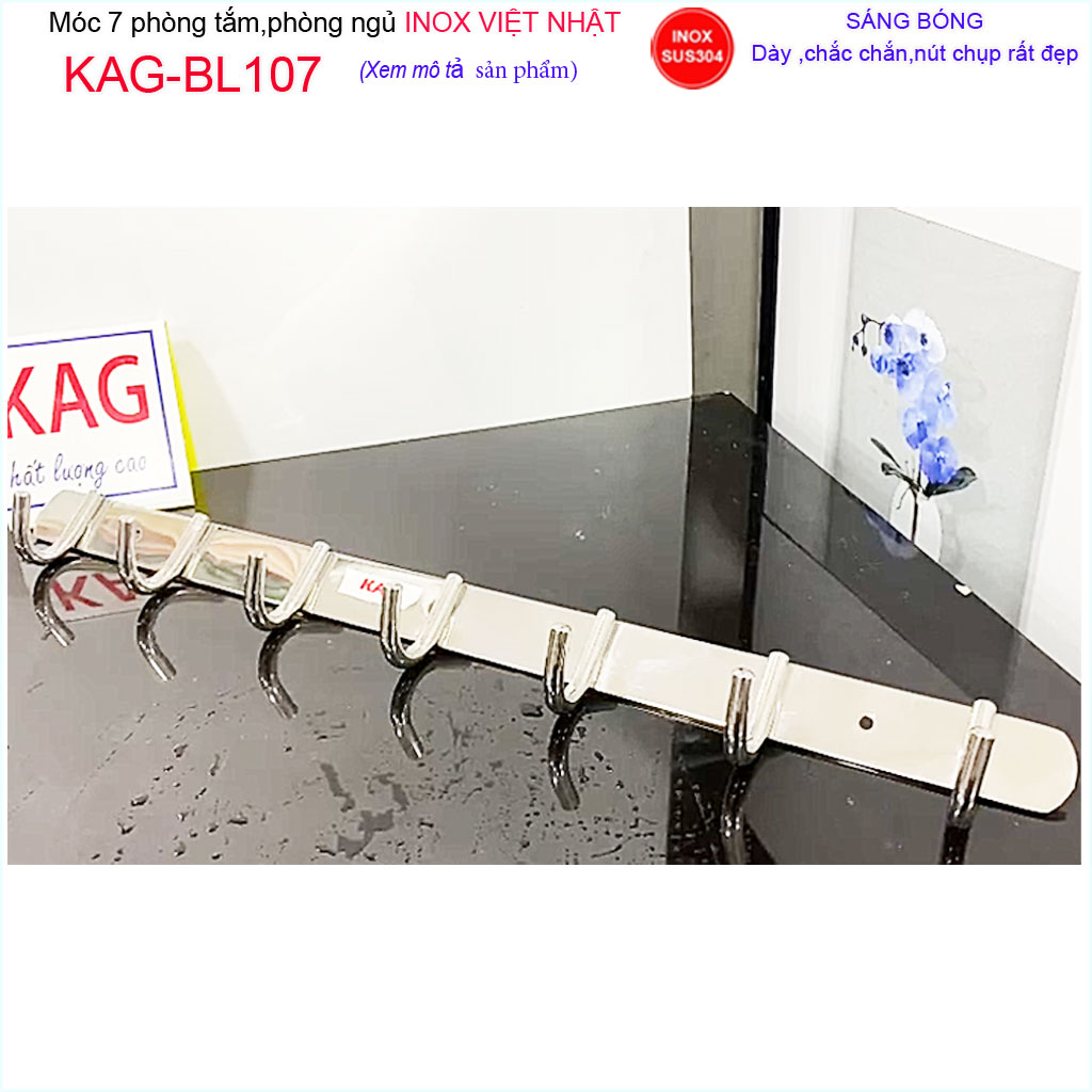 Móc khăn nhà tắm KAG-BL107, móc 7 SUS304 đúc tròn cao cấp thiết kế hiện đại siêu bền