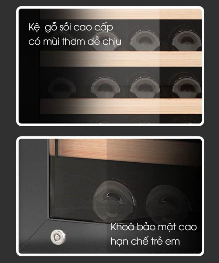 Tủ Ủ Chai Vang Wine Cabinet KDS EU Design Có Khay Để Ly - Home and Garden