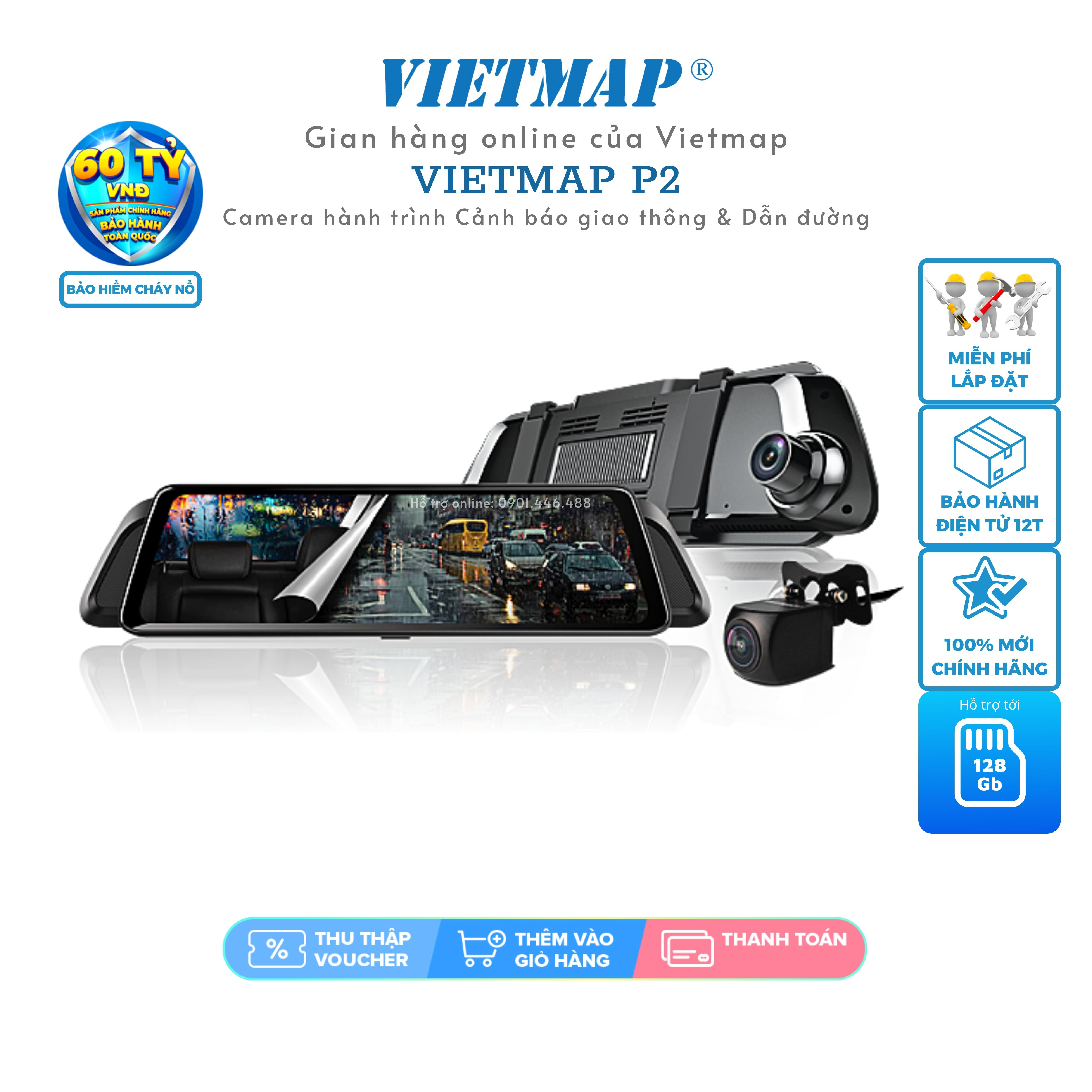 Vietmap P2 - Camera Cảnh báo phạt nguội/Báo biển báo bằng giọng nói-Dẫn đường Vietmap S1-Định vị từ xa-Hàng chính hãng