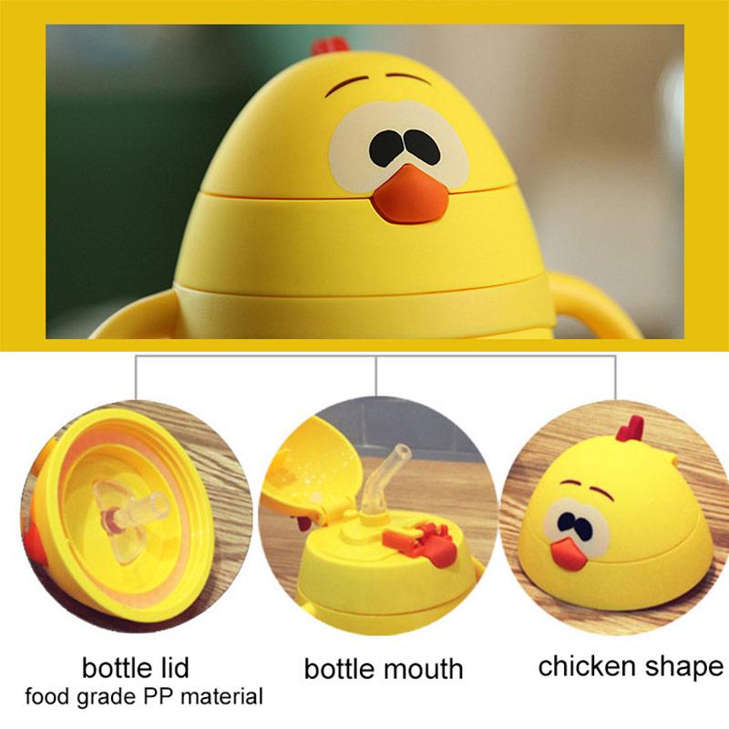 200Ml Cho Bé Nước Cách Nhiệt Chai Lọ Thủy Tinh Di Động Tay Cầm Ống Hút Ly Chống Thả Trẻ Em Hoạt Hình Cốc Sáng Tạo quà Tặng