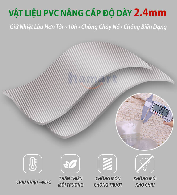 Túi Chườm Giữ Nhiệt Giảm Đau Bụng Kinh Hamart Chườm Nóng Ấm Cơ Thể Chườm Lạnh Hạ Sốt 2 Lớp Bông