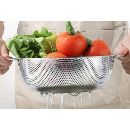 Rổ Inox rửa rau, củ, trái cây 28.5cm