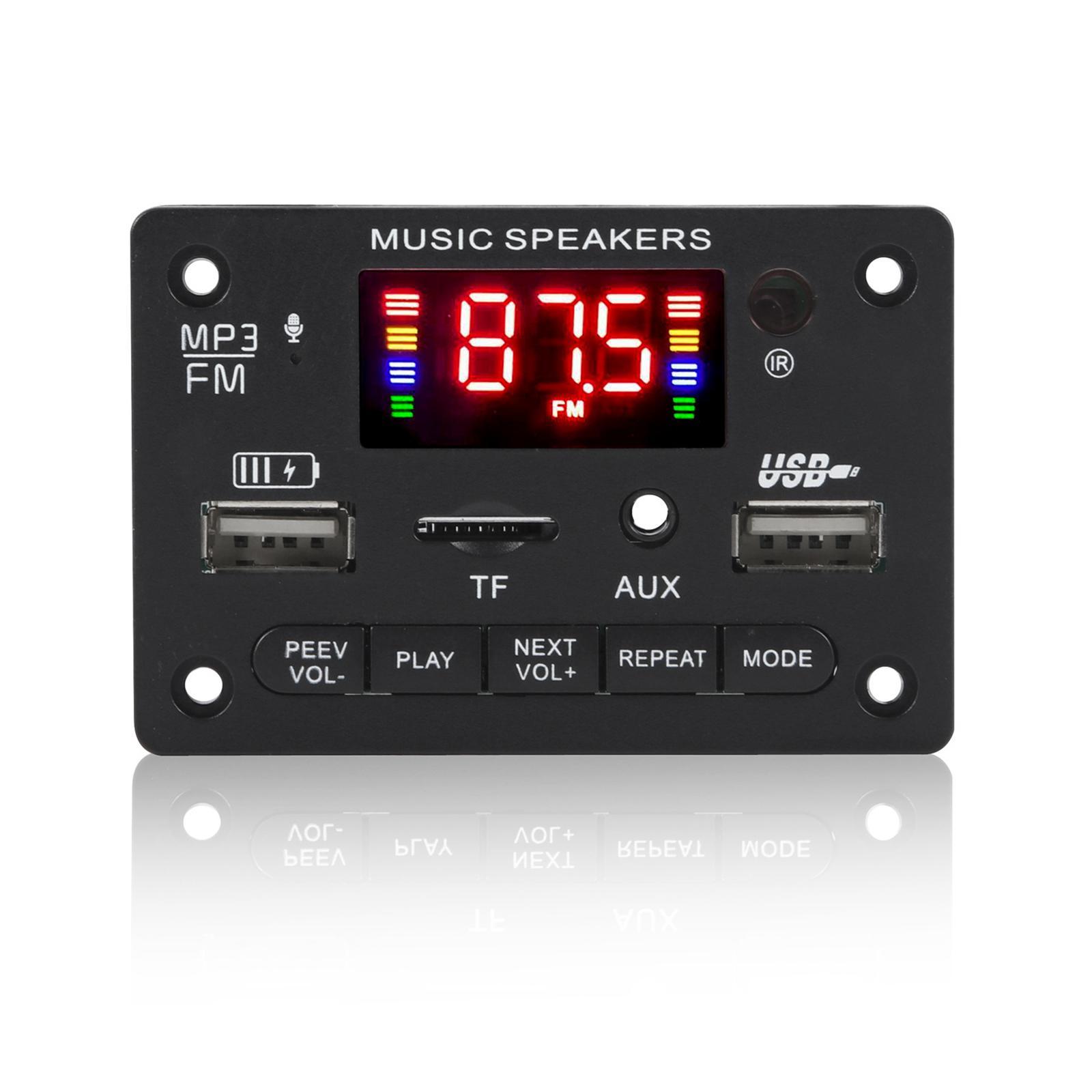 Car Bluetooth MP3 Player  Board Remote Control 12V AUX for Speaker