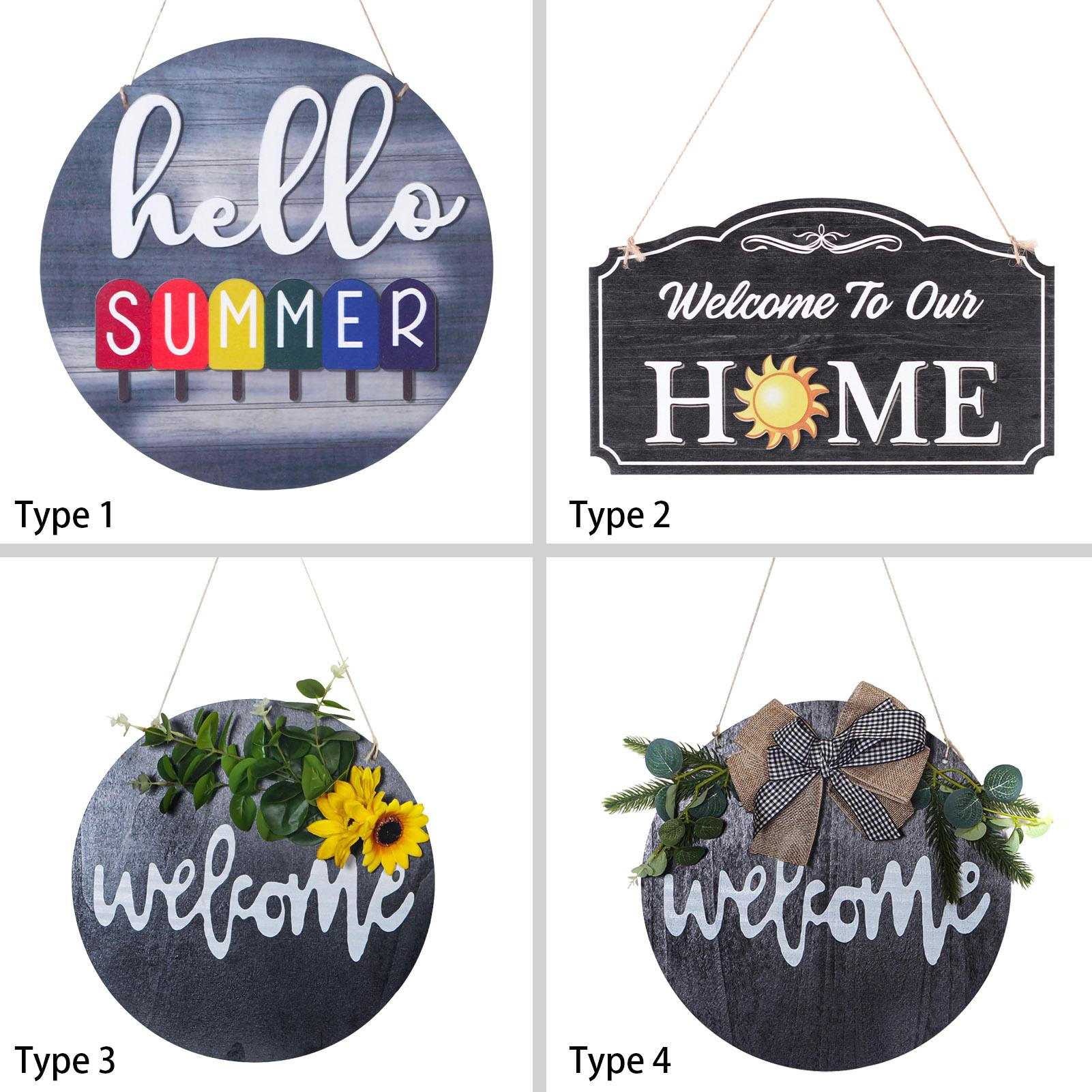 Bảng treo trang trí chữ Welcome chào mừng cho cửa hàng, bằng gỗ