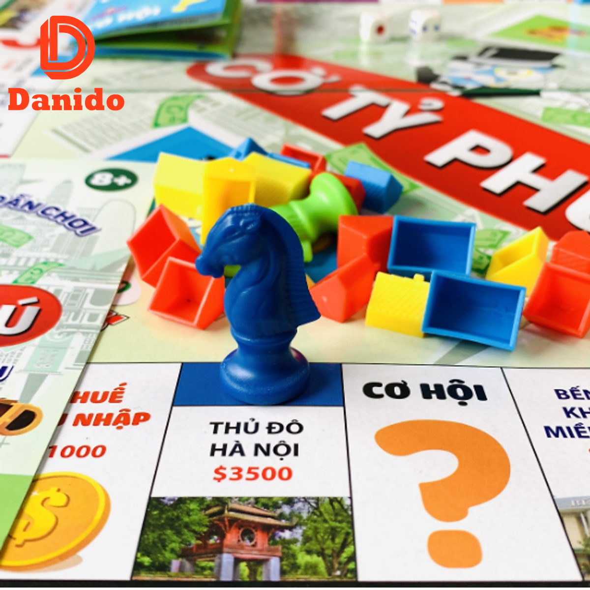 Cờ tỷ phú Monopoly cao cấp bản Việt Nam cải tiến - Boardgame cờ tỷ phú vui nhộn kích thước 31x31 và 42x42 - Hàng chính hãng D Danido