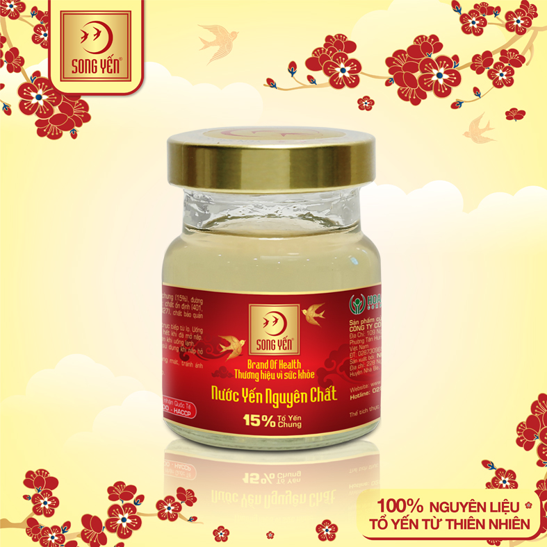Nước Yến Nguyên Chất 15% Song Yến (Lốc 6 Lọ x 70ml)