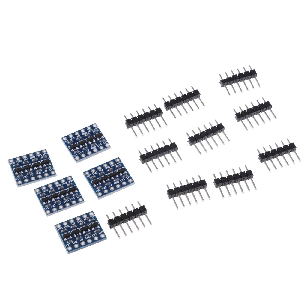 5Pcs 4 Channel IIC I2C Logic Level Converter Bi-Directional Module