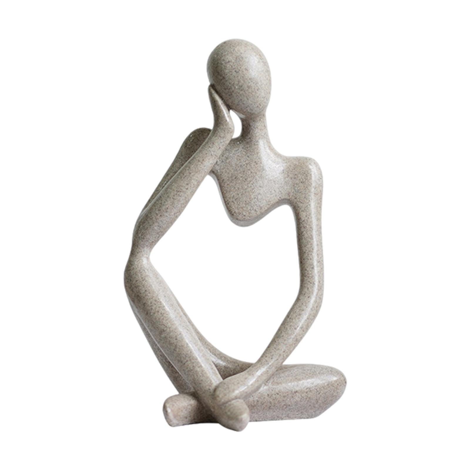 Abstract Thinker Statue Resin Abstract Figurine Nordic Resin Statue Miniature Sculpture Figurines Art for Desktop Shelf Hotel