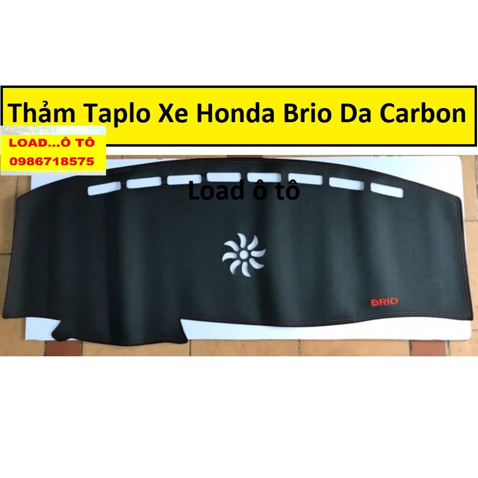 Thảm Taplo Chống Nắng Xe Honda Brio 2023-2018 Mẫu Nhung Lông Cừu, Da Carbon Cao Cấp