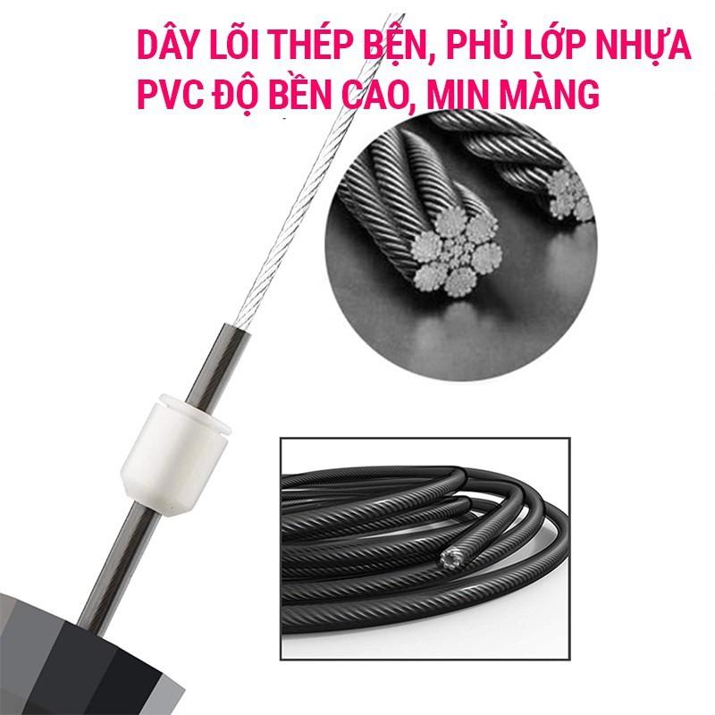 Combo 2 dây nhảy dây thể thao lõi thép 3.3m dây nhảy thể lực giảm cân giảm mỡ bụng đốt cháy calo, tập luyên kickbox