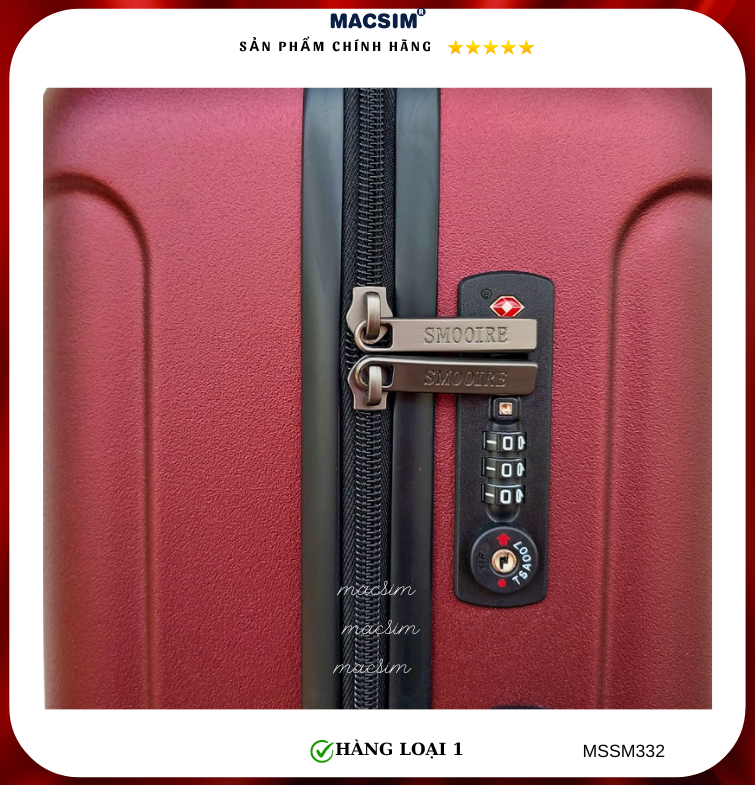 Vali cao cấp Macsim Smooire MSSM332 cỡ 24 inch màu đỏ - Hàng loại 1