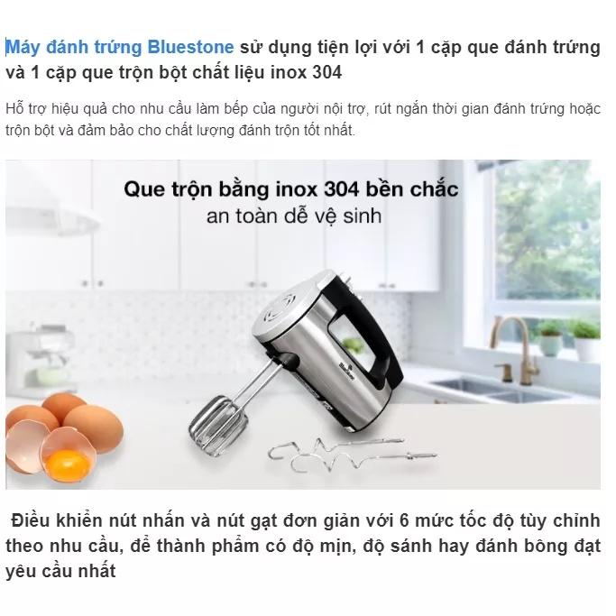 Máy đánh trứng Bluestone HMB-6333s -Công suất 300W - 6 tốc độ - Bảo hành 24 tháng