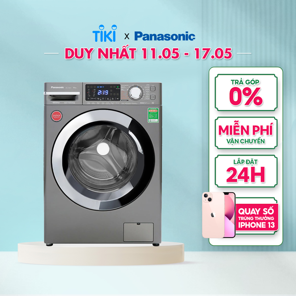 [Lắp đặt trong vòng 24h] Máy Giặt Cửa Trước Panasonic 11 Kg NA-V11FX2LVT- Diệt Vi Khuẩn 99.9% - Hàng chính hãng