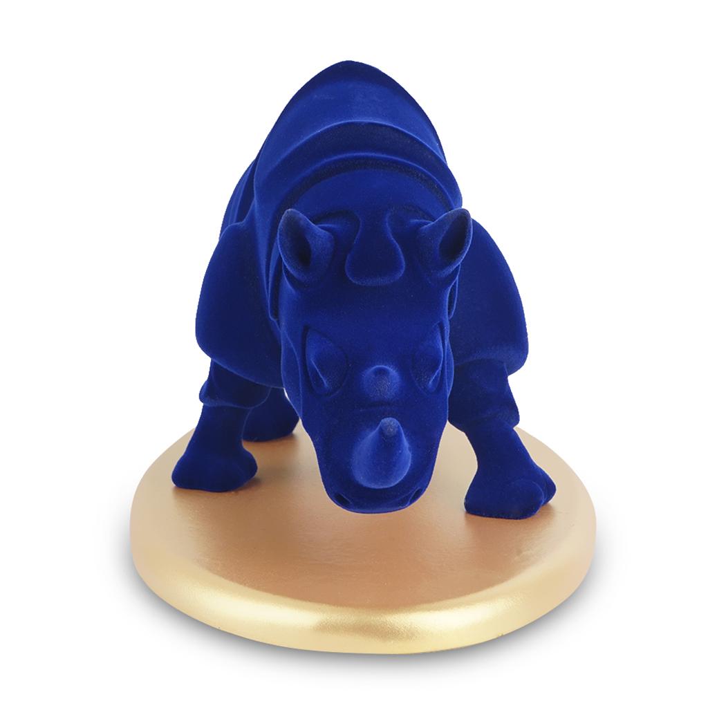 Resin Rhino Figurine Lifelike Animal Sculpture Statue Home Office Decoration