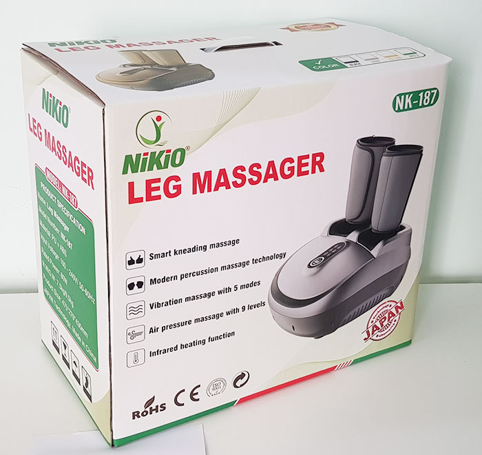 Máy massage chân và bắp chân áp suất khí Nikio NK-187 - Hỗ trợ điều trị suy giãn tĩnh mạch, đau nhức chân và lòng bàn chân