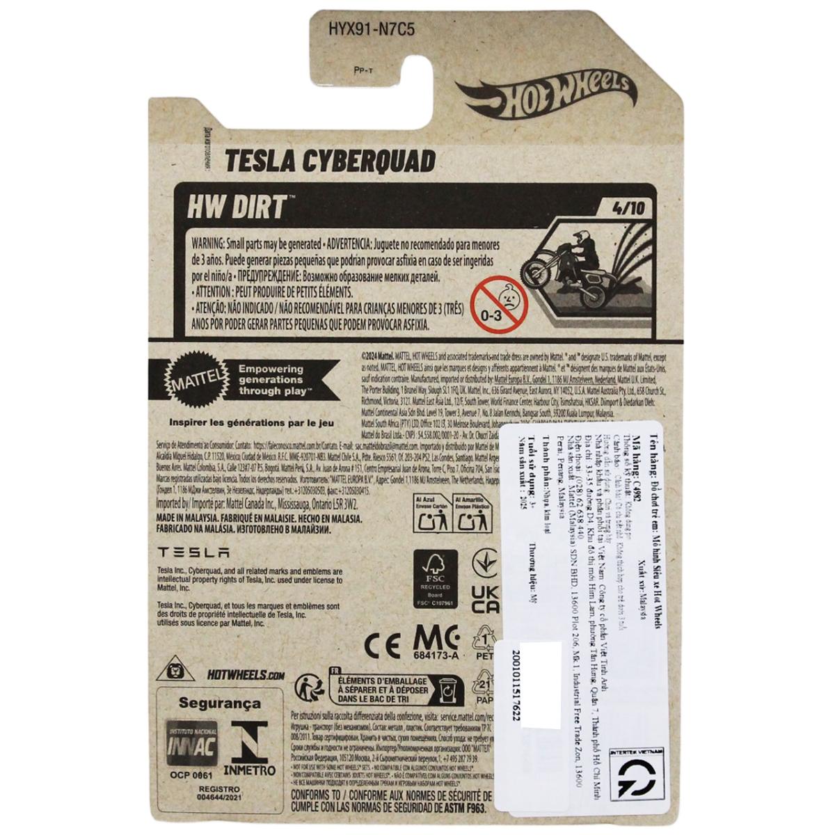 Siêu Xe Hot Wheels C4982 - 82/250 - Tesla Cyberquad