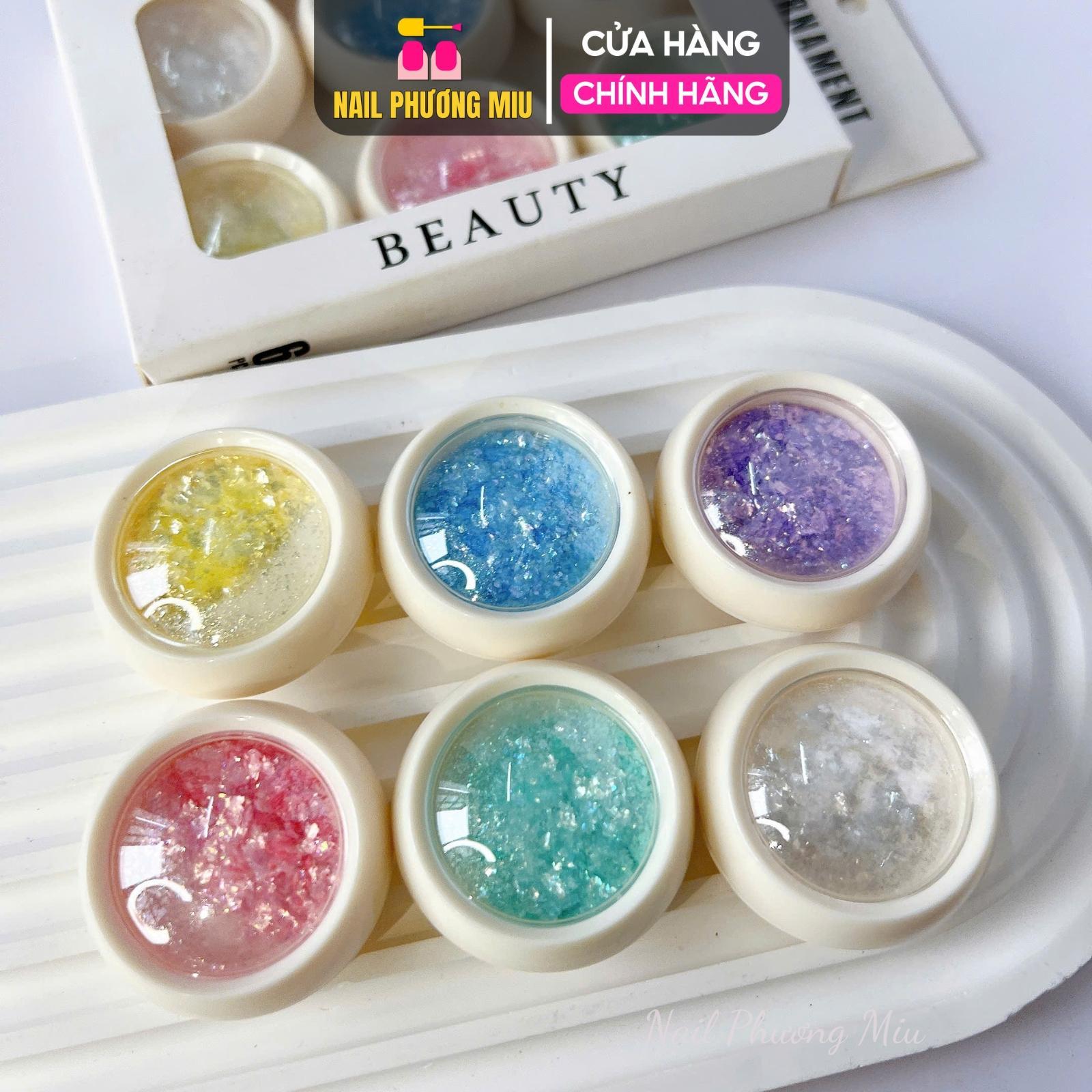 Nhũ Khổng Tước Kim Tuyến 6 Màu Trang Trí Móng Siêu Xinh, Gel Nhũ Đa Dạng Màu Sắc, Tạo Hiệu Ứng Ẩn Gel - Nail Phương Miu Nữ Sơn Gel