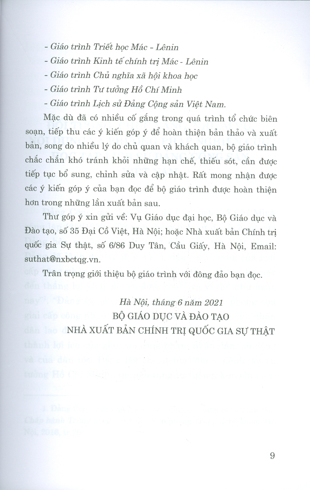 Combo 2 cuốn Giáo Trình Lịch Sử Đảng Cộng Sản Việt Nam + Giáo Trình Tư Tưởng Hồ Chí Minh