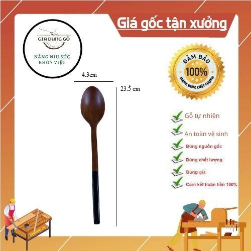 Thìa gỗ cán màu dài ăn cơm cao cấp hàng xuất Hàn - Đồ Dùng Nhà Bếp