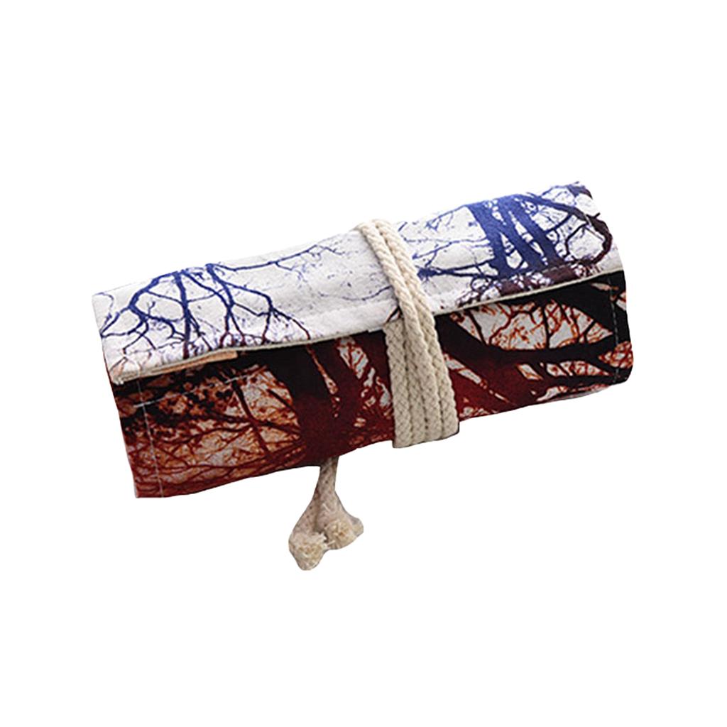 Roll Up Pencil Case Canvas Bag Holder Makeup Cosmetic Pouch Storage 36 Slot